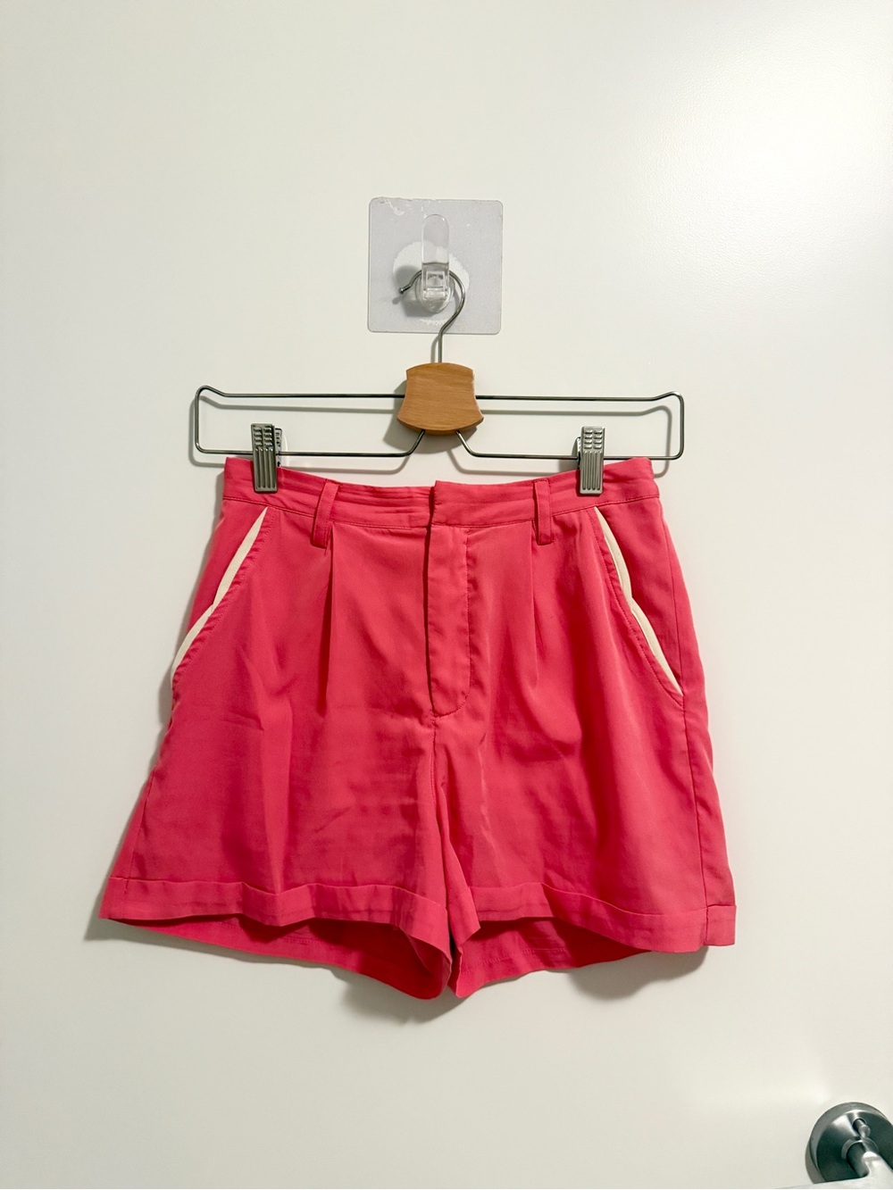 Topshop Pink Shorts with Back Heart Pocket